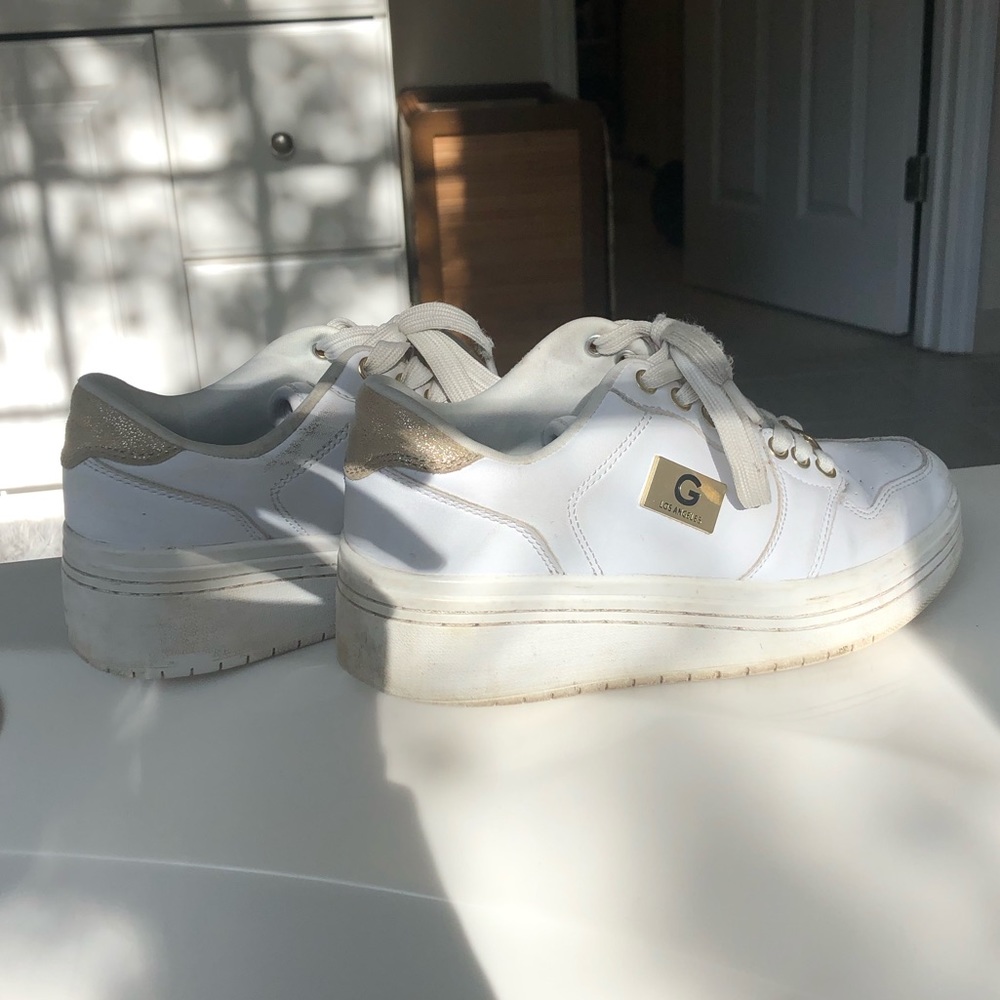 G by Guess white platform sneakers
